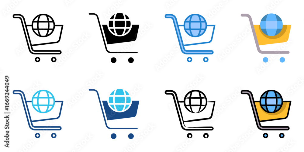 Poster icon set multiple style collection