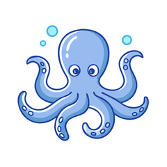 Obraz premium Cute pastel octopuses collection five adorable sea creatures diverse colors