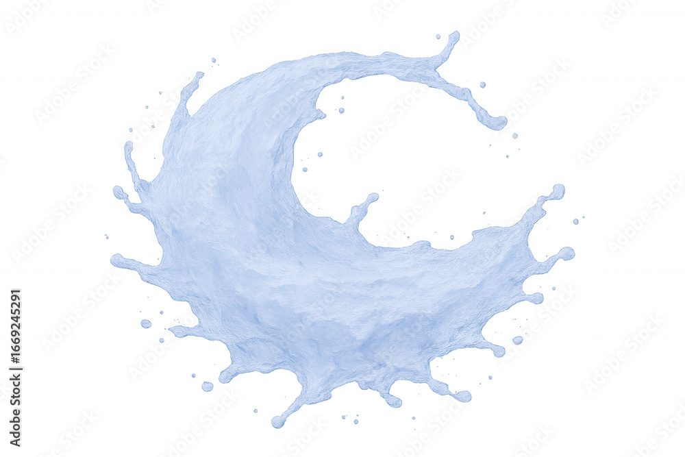 Poster blue liquid splashing, creating dynamic visual against transparent backdrop, perfect for graphic des