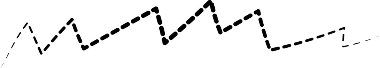 Dashed hand drawn lines. Element for design