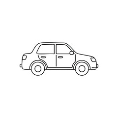 Minimalist White Car Outline. A sleek contour drawing of a conveyance against a black backdrop. Represents travel, mobility, and essential urban transportation solutions.