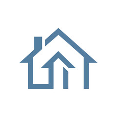 Real Estate Growth Home Arrow. Modern graphic representing property advancement and domestic prosperity. This emblem signifies secure dwelling improvement and positive residential development.