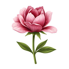 Obraz premium Stunning pink peony flower with delicate details and water droplets, perfect for elegant design