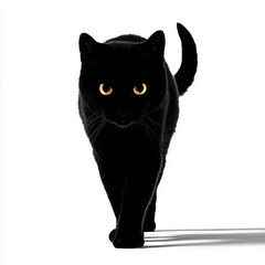 Spooky black cat silhouette figure