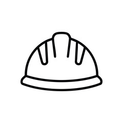 Safety Hard Hat Logo. This minimalist protective headgear illustration represents security, labor, and industrial work. Essential for building and engineering projects.
