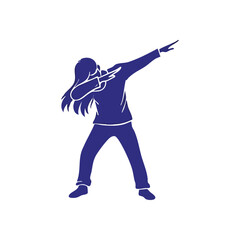 Modern Celebration Gesture Art. A stylized outline of a person performing a popular contemporary pose. This expressive movement symbolizes triumph, joy, and youthful energy.