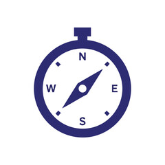 Minimalist Compass Direction Icon. This sleek graphic portrays a guiding instrument. It symbolizes concepts of journey, exploration, strategy, and finding the optimal route.