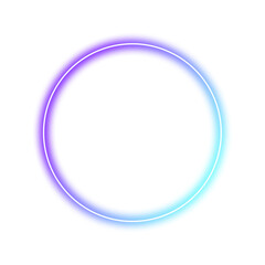 Purple and blue glowing neon circle frame element