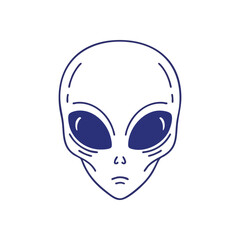 Mysterious Cosmic Alien Head. A graphic depiction of an otherworldly entity, symbolizing universal mysteries and the vastness of space beyond our planet.