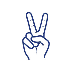 Peace and Victory Hand Symbol. Expressive hand gesture symbolizing tranquility, triumph, or the numeral two. A powerful visual for unity and accomplishment.