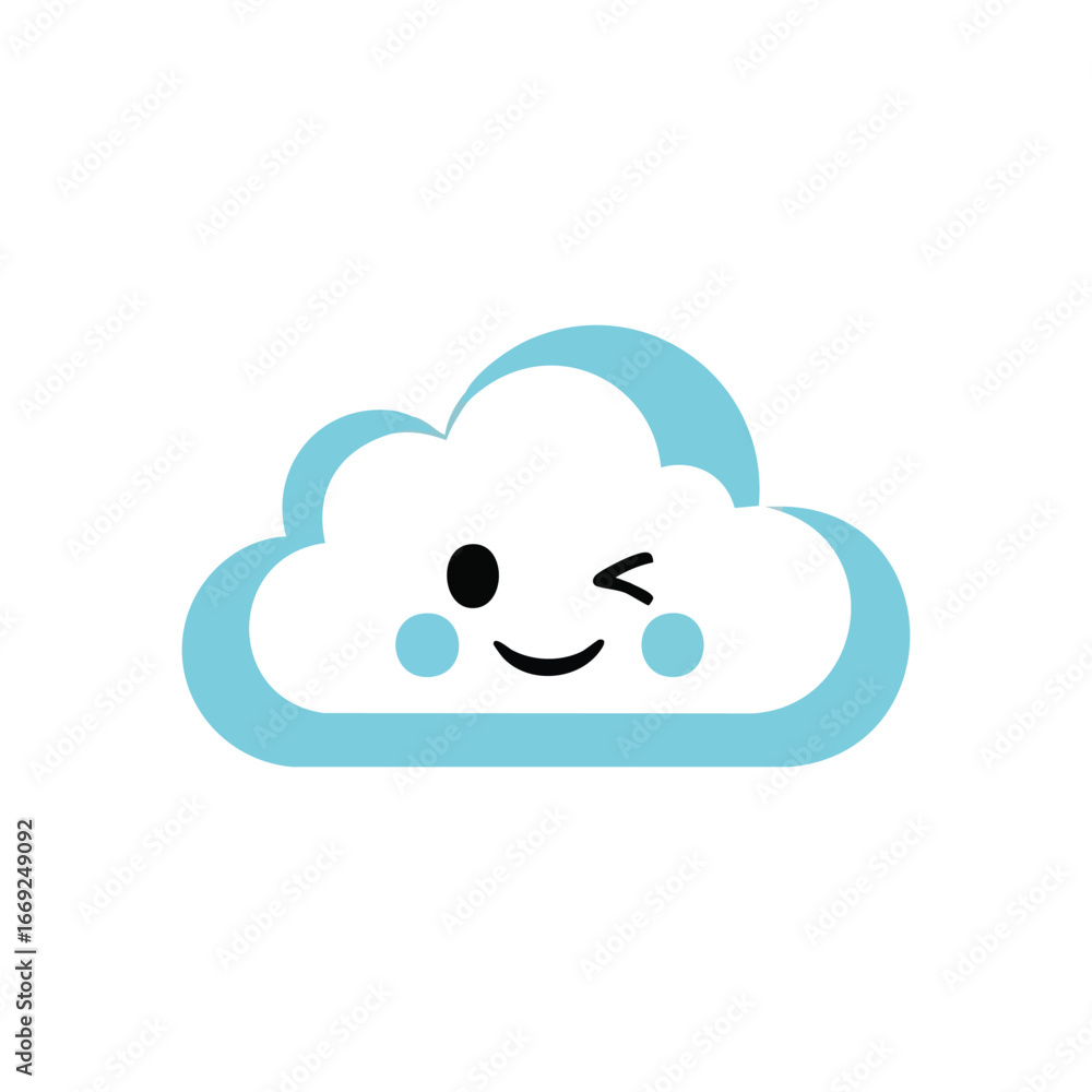 Poster friendly cyan cloud computing icon. this inviting azure digital graphic represents data systems, inn