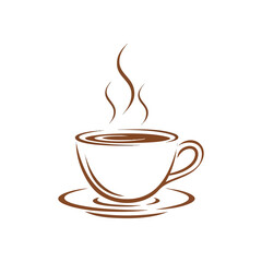 Warm Coffee Cup Artistic Sketch. Elegant sketch of a steaming mug, perfect for cozy moments or caf