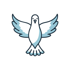 White Dove of Peace Soaring. Symbolic illustration featuring a graceful pigeon in mid flight, representing serenity, liberty, and divine inspiration.