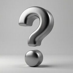 Naklejka premium Metallic Question Mark Light Background
