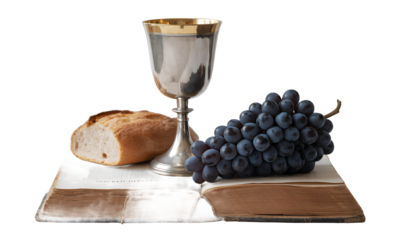 Communion, Holy Communion, Eucharist, Religious Symbols, Chalice, Grapes, Bread, Bible, Faith, Belief, Spirituality, Religion, Sacred, Holy, 
