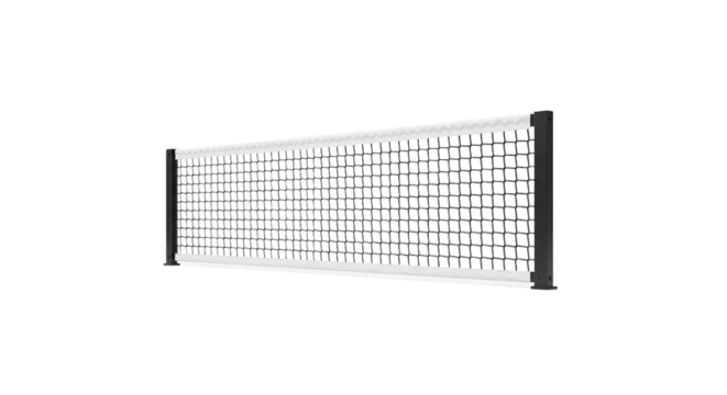 Tennis net isolated on white background, sports equipment for tennis courts and games