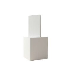 Obraz premium Simple white geometric shapes create a clean and modern display.