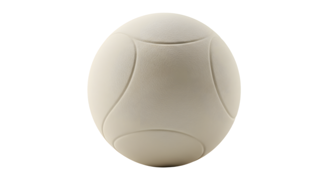 White volleyball isolated on transparent background for sports and fitness activities