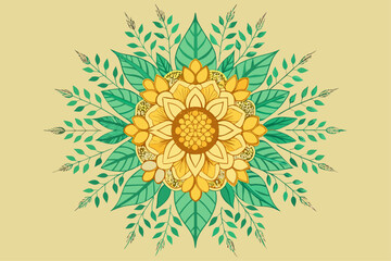 Yellow Mimosa Flower Branch Isolated on White Background – Acacia Dealbata Blossom Illustration