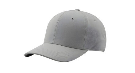 Fototapeta premium Gray baseball cap isolated on black background, casual headwear for sports and outdoor activities