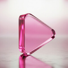 Transparent Play Button (3D Illustration). A 3D Illustration of a Pink Play Button with a Transparent, Glass-like Texture. Media, Playback, Video, Music, Transparent, Glass, Design.
