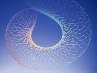 Abstract geometric pattern of light lines on a blue background