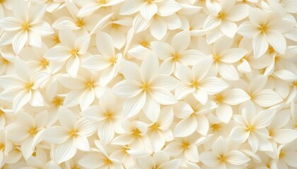 Obraz premium Delicate white flower petals forming a seamless repeating pattern on a pristine background, botanical, white flower design