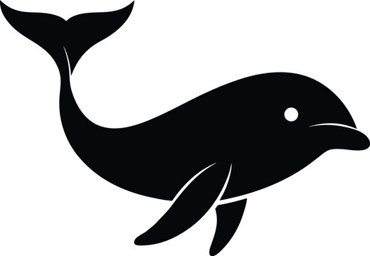 Vector black dolphin icon