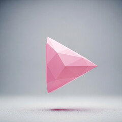 Geometric Play Button (3D Illustration). A 3D Illustration of a Pink Play Button with a Faceted, Geometric Shape. Media, Playback, Video, Music, Geometric, Design, Art.
