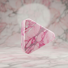 Marble Pink Play Button (3D Illustration). 3D Illustration of a Pink Play Button with a Marble Texture. Media, Playback, Video, Music, Marble, Design.
