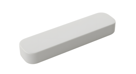 White eraser isolated on white background, stationery item for school or office use