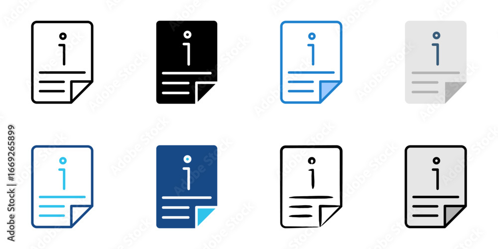 Poster information icon set multiple style collection