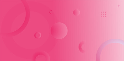Modern abstract background in pink gradient with soft geometric circle shapes. Elegant and minimal design for template, poster, banner, wallpaper, or digital decoration.