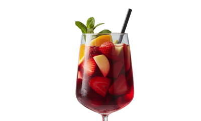 Refreshing Fruity Cocktail in a Glass
