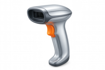 Barcode scanner isolated on transparent background, perfect for integrating into your designs and projects
