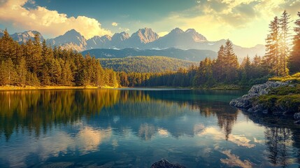 Fototapeta premium Majestic mountain lake