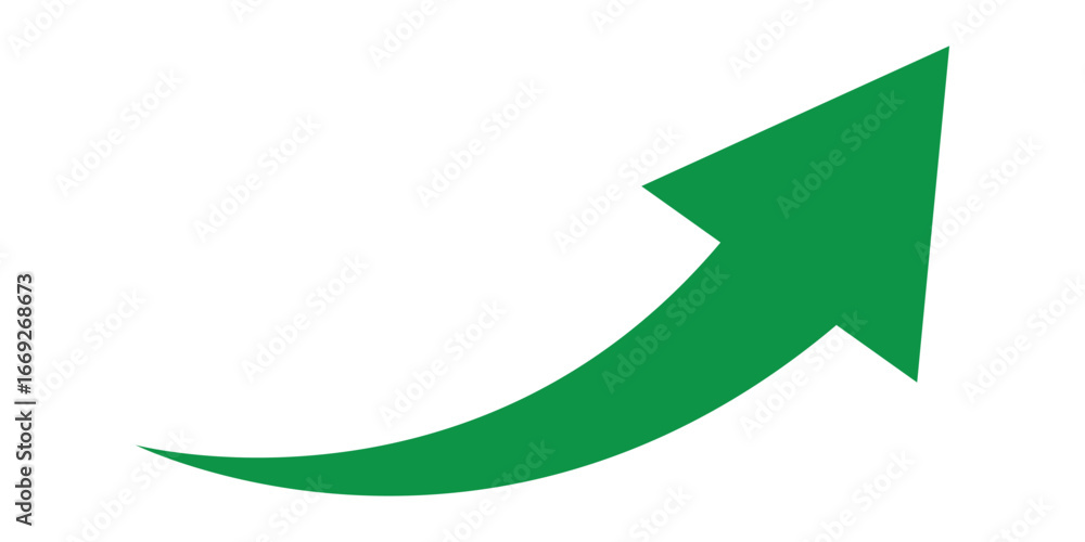 Fototapete green arrow curve direction vector. curved arrow sign. set of long green curve arrow icon vector. ar