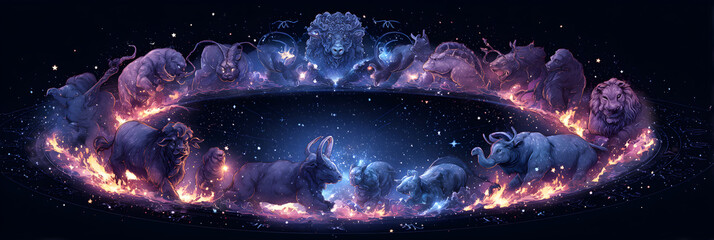 Celestial Dance of the Zodac: A Mythical Journey Thrugh the Stars and Astrologcal Mysteries