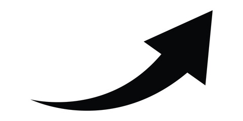 Green arrow pointing upwards and to the right with a curved tail