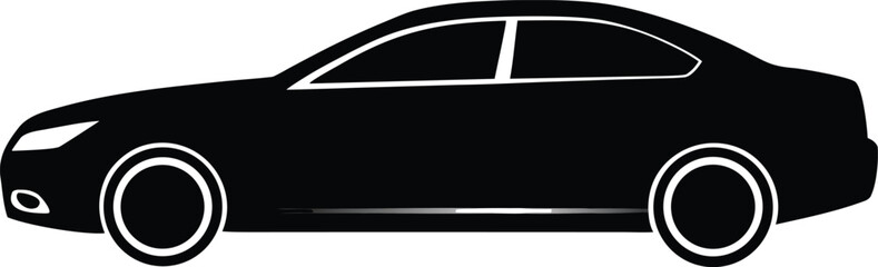 Obraz premium Vector black car silhouette