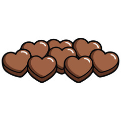 Chocolate candy bar doodle style vector illustration on white background