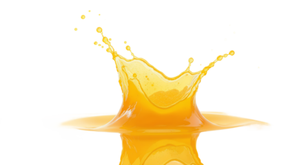 Splashing Orange Juice, Crown Splash, Liquid, Refreshment, Drink, Beverage, Texture, Background, Design Element, Advertising,  