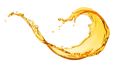 Splash of Golden Liquid in Motion on a Light Background