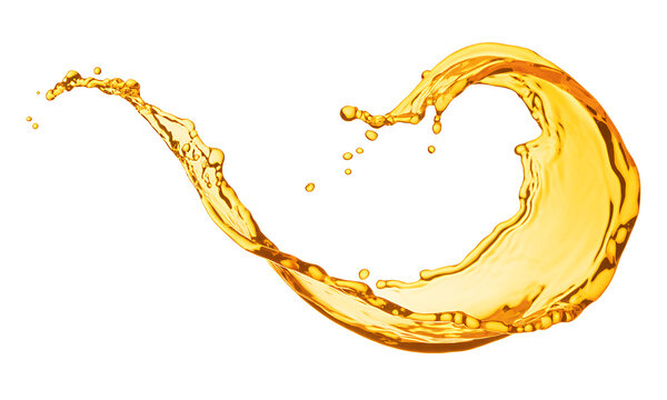 Splash of Golden Liquid in Motion on a Light Background