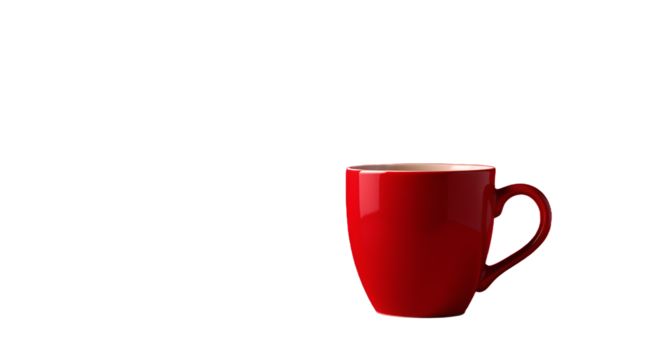 Steaming Red Mug on Red Background