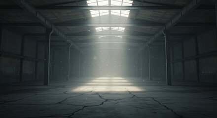 Obraz premium Large industrial warehouse interior concept