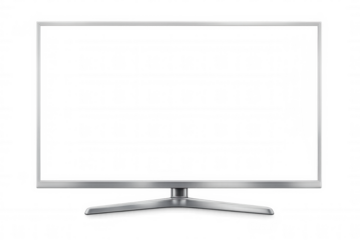 Realistic tv screen mockup showing transparent background, perfect for showcasing presentations or videos