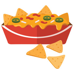 National Nachos Day Mexican corn tortilla with cheese vector illustration on white background
