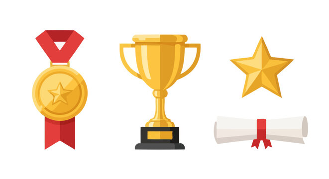 Elegant Vector Illustration Showcasing Achievement and Recognition, Suitable for Award Ceremonies, Educational Materials, and Corporate Success Campaigns.