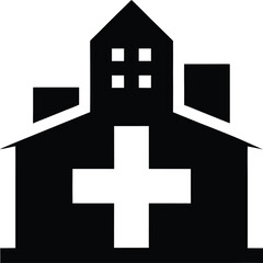 Obraz premium Hospital silhouette vector